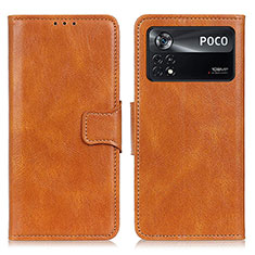 Coque Portefeuille Livre Cuir Etui Clapet M09L pour Xiaomi Poco X4 Pro 5G Marron