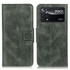 Coque Portefeuille Livre Cuir Etui Clapet M09L pour Xiaomi Poco X4 Pro 5G Vert