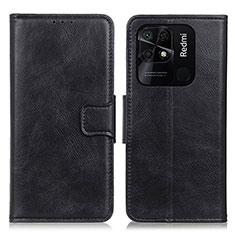 Coque Portefeuille Livre Cuir Etui Clapet M09L pour Xiaomi Redmi 10 India Noir