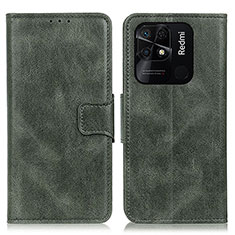 Coque Portefeuille Livre Cuir Etui Clapet M09L pour Xiaomi Redmi 10 India Vert