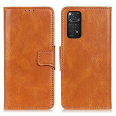 Coque Portefeuille Livre Cuir Etui Clapet M09L pour Xiaomi Redmi Note 11S 4G Marron