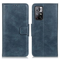 Coque Portefeuille Livre Cuir Etui Clapet M09L pour Xiaomi Redmi Note 11T 5G Bleu