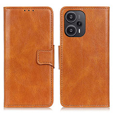 Coque Portefeuille Livre Cuir Etui Clapet M09L pour Xiaomi Redmi Note 12 Turbo 5G Marron