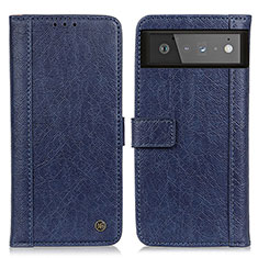 Coque Portefeuille Livre Cuir Etui Clapet M10L pour Google Pixel 6 5G Bleu