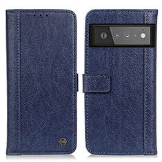 Coque Portefeuille Livre Cuir Etui Clapet M10L pour Google Pixel 6 Pro 5G Bleu