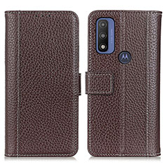 Coque Portefeuille Livre Cuir Etui Clapet M10L pour Motorola Moto G Pure Marron