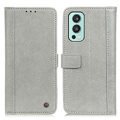 Coque Portefeuille Livre Cuir Etui Clapet M10L pour OnePlus Nord 2 5G Gris