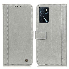 Coque Portefeuille Livre Cuir Etui Clapet M10L pour Oppo A16 Gris