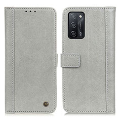 Coque Portefeuille Livre Cuir Etui Clapet M10L pour Oppo A53s 5G Gris