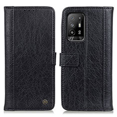 Coque Portefeuille Livre Cuir Etui Clapet M10L pour Oppo F19 Pro+ Plus 5G Noir