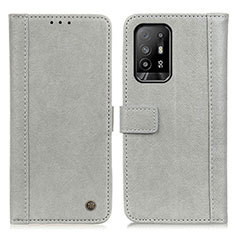 Coque Portefeuille Livre Cuir Etui Clapet M10L pour Oppo Reno5 Z 5G Gris