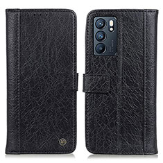 Coque Portefeuille Livre Cuir Etui Clapet M10L pour Oppo Reno6 5G Noir