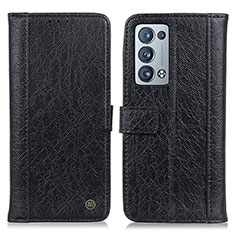 Coque Portefeuille Livre Cuir Etui Clapet M10L pour Oppo Reno6 Pro+ Plus 5G Noir