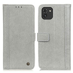 Coque Portefeuille Livre Cuir Etui Clapet M10L pour Samsung Galaxy A03 Gris