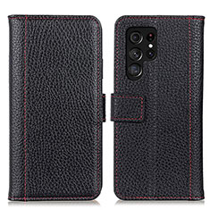 Coque Portefeuille Livre Cuir Etui Clapet M10L pour Samsung Galaxy S23 Ultra 5G Noir