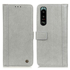 Coque Portefeuille Livre Cuir Etui Clapet M10L pour Sony Xperia 5 III Gris