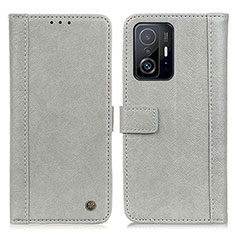 Coque Portefeuille Livre Cuir Etui Clapet M10L pour Xiaomi Mi 11T Pro 5G Gris