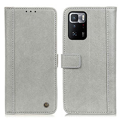 Coque Portefeuille Livre Cuir Etui Clapet M10L pour Xiaomi Poco X3 GT 5G Gris