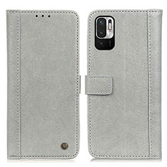 Coque Portefeuille Livre Cuir Etui Clapet M10L pour Xiaomi Redmi Note 10 JE 5G Gris