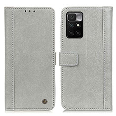 Coque Portefeuille Livre Cuir Etui Clapet M10L pour Xiaomi Redmi Note 11 4G (2021) Gris