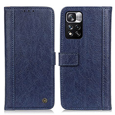 Coque Portefeuille Livre Cuir Etui Clapet M10L pour Xiaomi Redmi Note 11 Pro+ Plus 5G Bleu