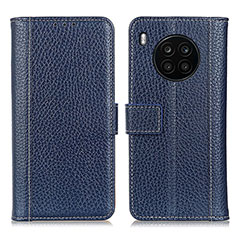 Coque Portefeuille Livre Cuir Etui Clapet M11L pour Huawei Honor 50 Lite Bleu