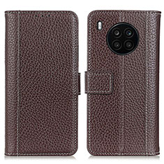 Coque Portefeuille Livre Cuir Etui Clapet M11L pour Huawei Honor 50 Lite Marron