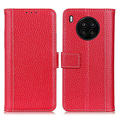 Coque Portefeuille Livre Cuir Etui Clapet M11L pour Huawei Honor 50 Lite Rouge