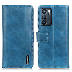 Coque Portefeuille Livre Cuir Etui Clapet M11L pour Oppo Reno6 5G Bleu