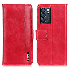 Coque Portefeuille Livre Cuir Etui Clapet M11L pour Oppo Reno6 5G Rouge