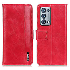 Coque Portefeuille Livre Cuir Etui Clapet M11L pour Oppo Reno6 Pro+ Plus 5G Rouge