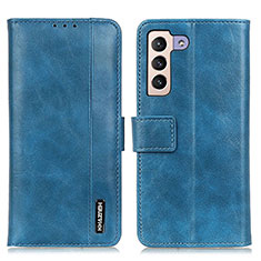 Coque Portefeuille Livre Cuir Etui Clapet M11L pour Samsung Galaxy S21 Plus 5G Bleu