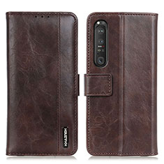 Coque Portefeuille Livre Cuir Etui Clapet M11L pour Sony Xperia 1 III Marron