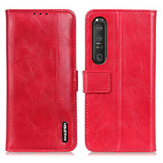 Coque Portefeuille Livre Cuir Etui Clapet M11L pour Sony Xperia 1 III Rouge