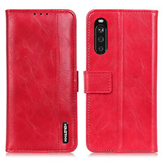 Coque Portefeuille Livre Cuir Etui Clapet M11L pour Sony Xperia 10 III Lite Rouge