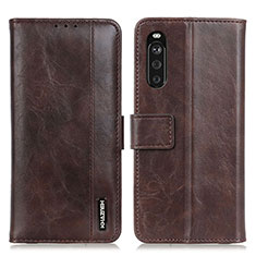 Coque Portefeuille Livre Cuir Etui Clapet M11L pour Sony Xperia 10 III SO-52B Marron