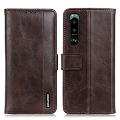 Coque Portefeuille Livre Cuir Etui Clapet M11L pour Sony Xperia 5 III SO-53B Marron