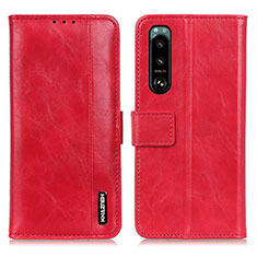 Coque Portefeuille Livre Cuir Etui Clapet M11L pour Sony Xperia 5 III SO-53B Rouge