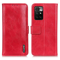 Coque Portefeuille Livre Cuir Etui Clapet M11L pour Xiaomi Redmi Note 11 4G (2021) Rouge