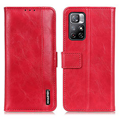 Coque Portefeuille Livre Cuir Etui Clapet M11L pour Xiaomi Redmi Note 11T 5G Rouge