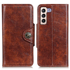 Coque Portefeuille Livre Cuir Etui Clapet M12L pour Samsung Galaxy S21 5G Marron