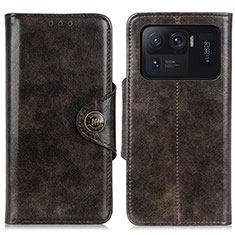 Coque Portefeuille Livre Cuir Etui Clapet M12L pour Xiaomi Mi 11 Ultra 5G Bronze