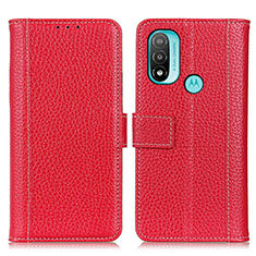 Coque Portefeuille Livre Cuir Etui Clapet M13L pour Motorola Moto E20 Rouge