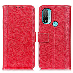 Coque Portefeuille Livre Cuir Etui Clapet M13L pour Motorola Moto E30 Rouge