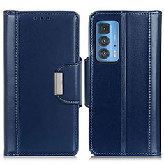 Coque Portefeuille Livre Cuir Etui Clapet M13L pour Motorola Moto Edge 20 Pro 5G Bleu