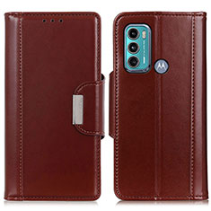 Coque Portefeuille Livre Cuir Etui Clapet M13L pour Motorola Moto G60 Marron