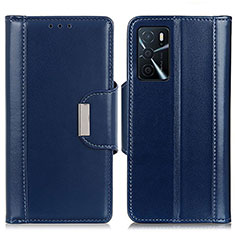 Coque Portefeuille Livre Cuir Etui Clapet M13L pour Oppo A54s Bleu