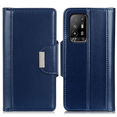 Coque Portefeuille Livre Cuir Etui Clapet M13L pour Oppo A94 5G Bleu