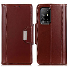 Coque Portefeuille Livre Cuir Etui Clapet M13L pour Oppo A94 5G Marron