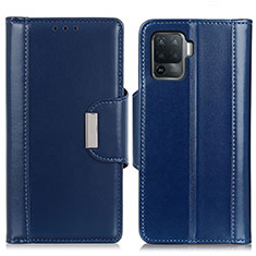 Coque Portefeuille Livre Cuir Etui Clapet M13L pour Oppo Reno5 F Bleu